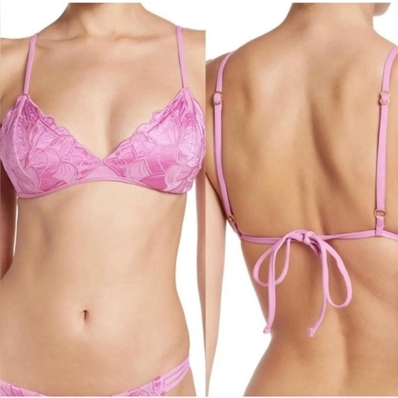 L*SPACE Revolve Jean Bikini Top in Rosebud - Picture 3 of 6